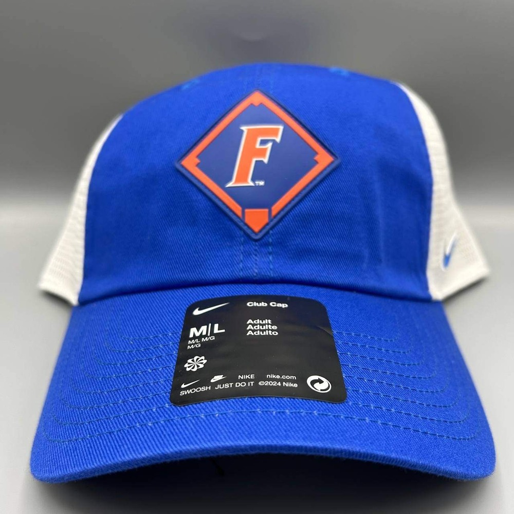 Florida Gators x Nike Club Trucker Hat Men M-L Blue White Strap‎ Back Cap New